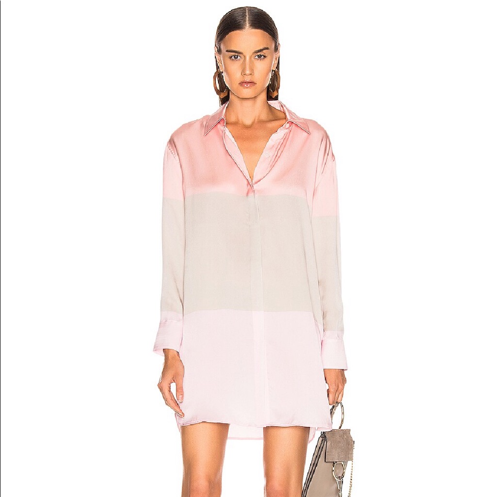 Nwt Equipment Lacene Colorblock Silk Dress Sleeves Size M Luxurious Balletcore